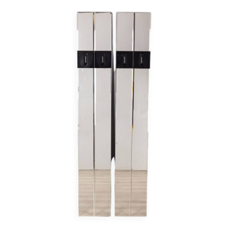 Pair of wall hangers with vintage 70s mirrors italian design