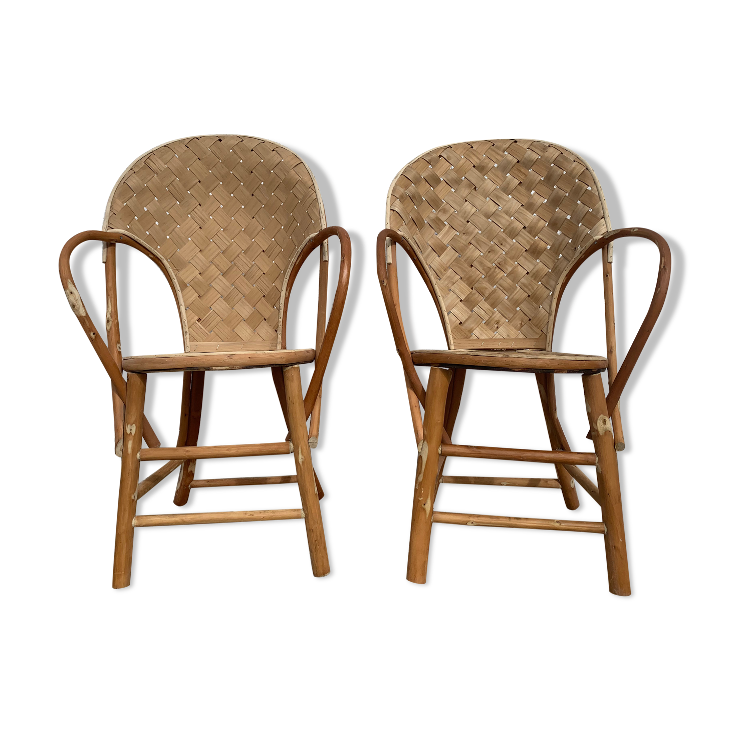 Chestnut armchairs (pair)