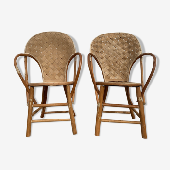 Chestnut armchairs (pair)