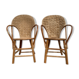 Chestnut armchairs (pair)