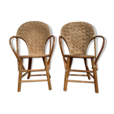 Chestnut armchairs (pair)