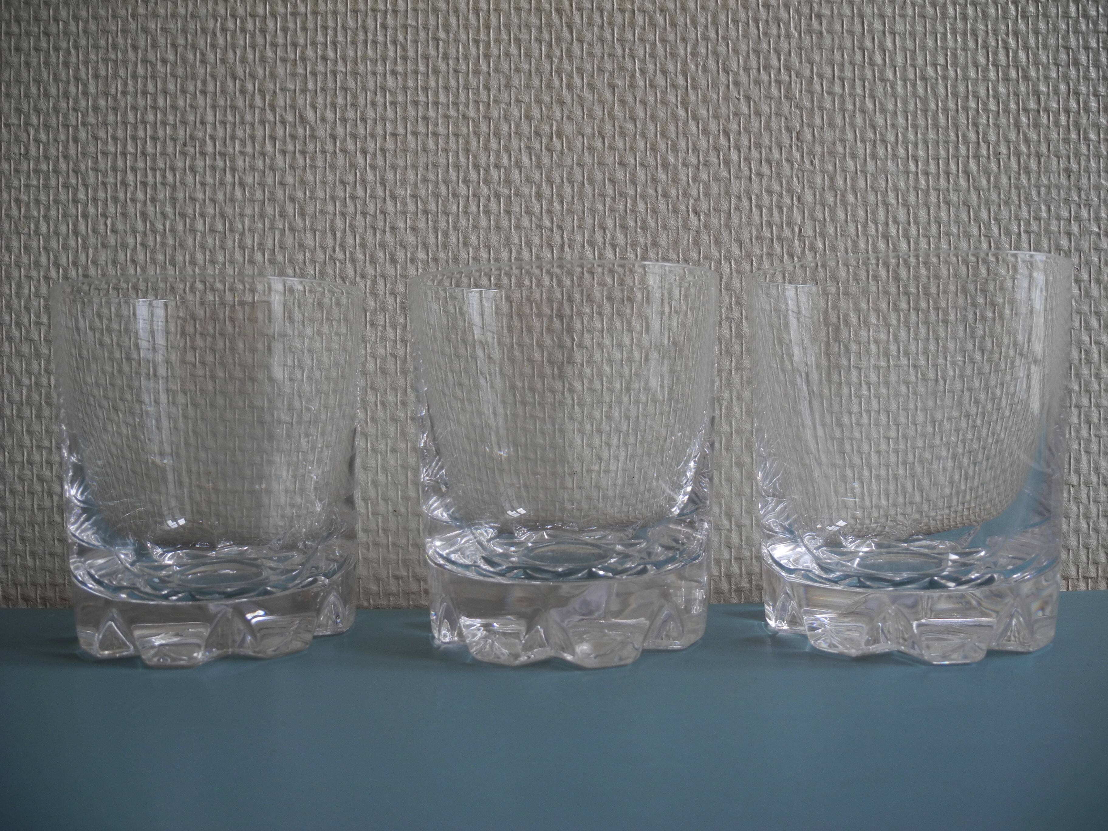 3 Vannes crystal whisky glasses vintage French crystal glasses set