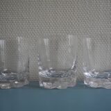 3 Vannes crystal whisky glasses vintage French crystal glasses set