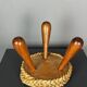 Midcentury French braided rope stool by Audoux & Minet, 1950s