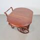 Vintage French Folding Spindle Bar Cart in Wood, 1960s