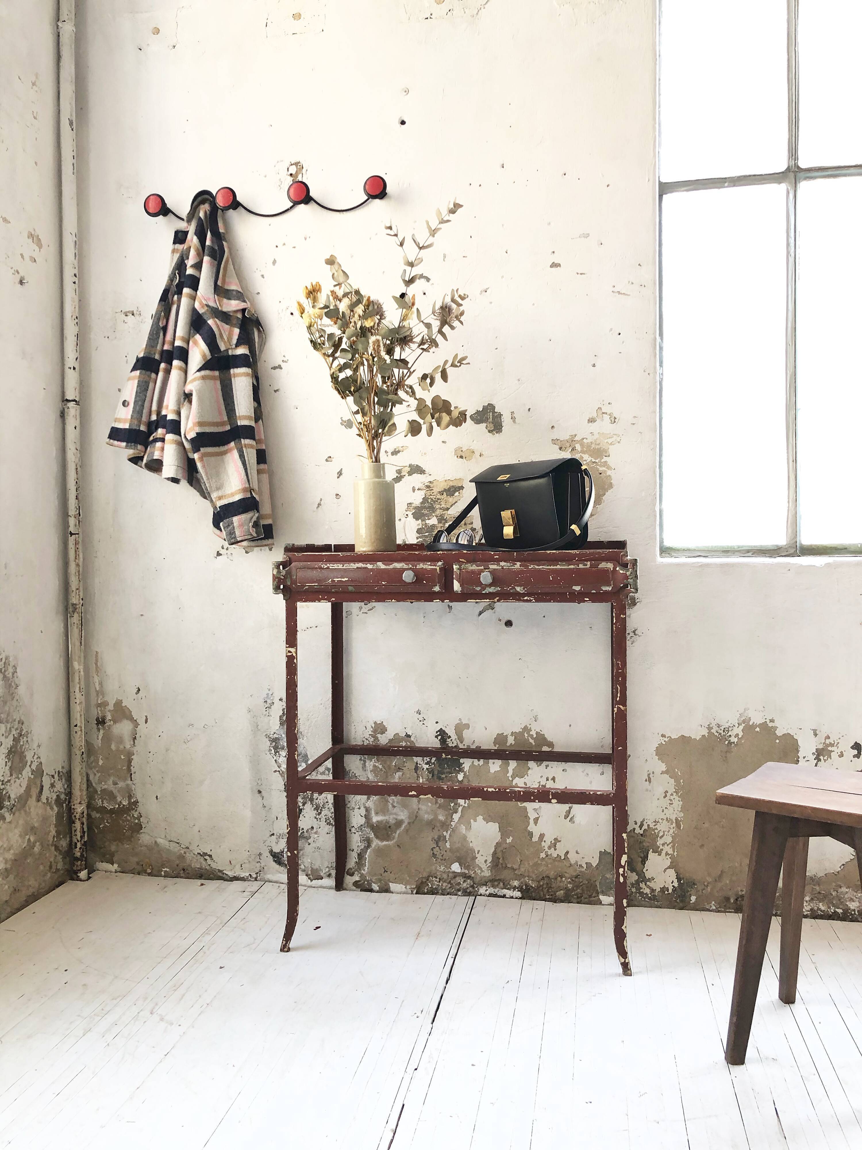 19th metal patinated dentist furniture