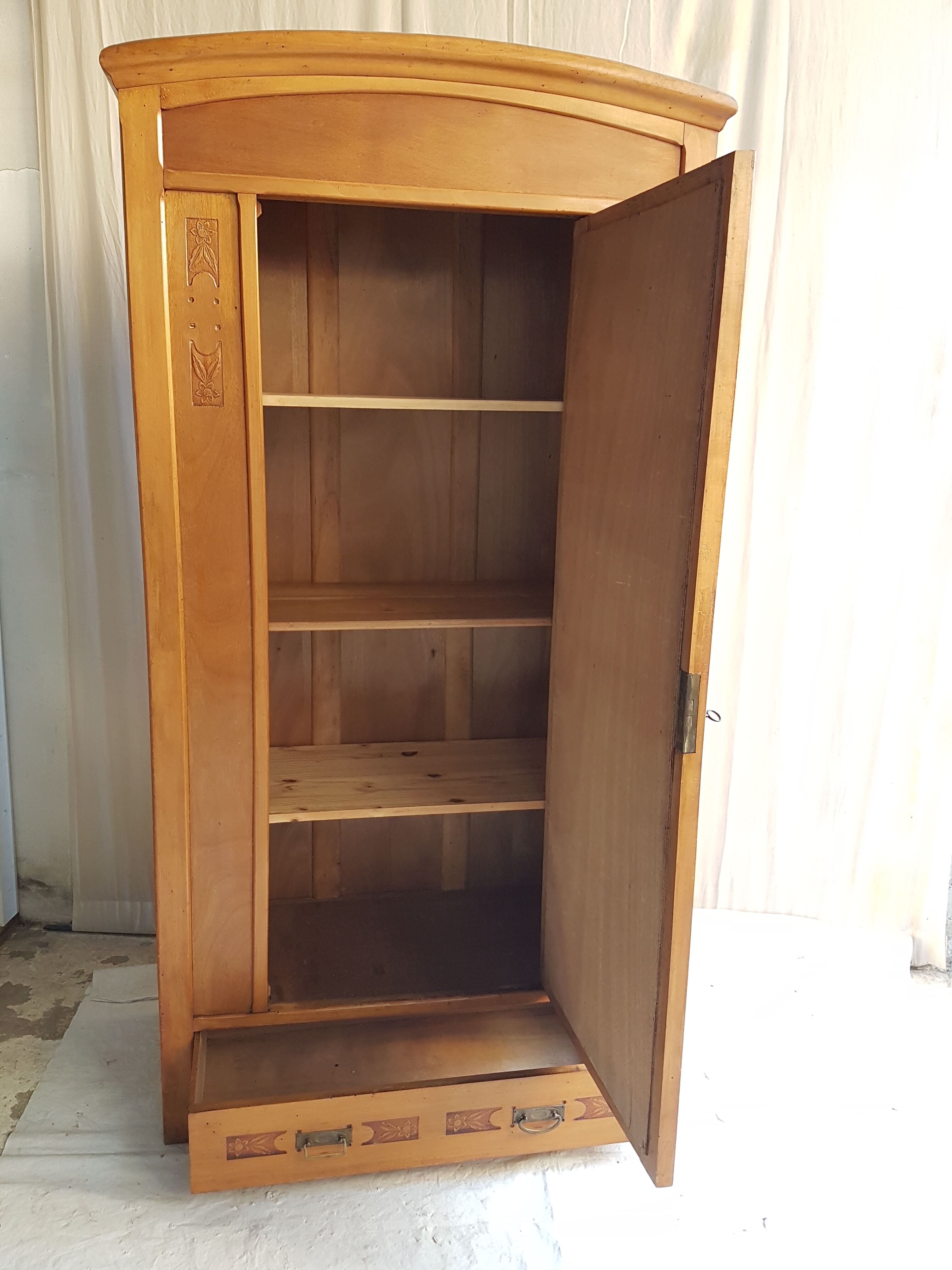 Vintage wardrobe with glass door