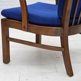 1960s, Danish easy armchair by Fritz Hansen, wool fabric, beech wood.