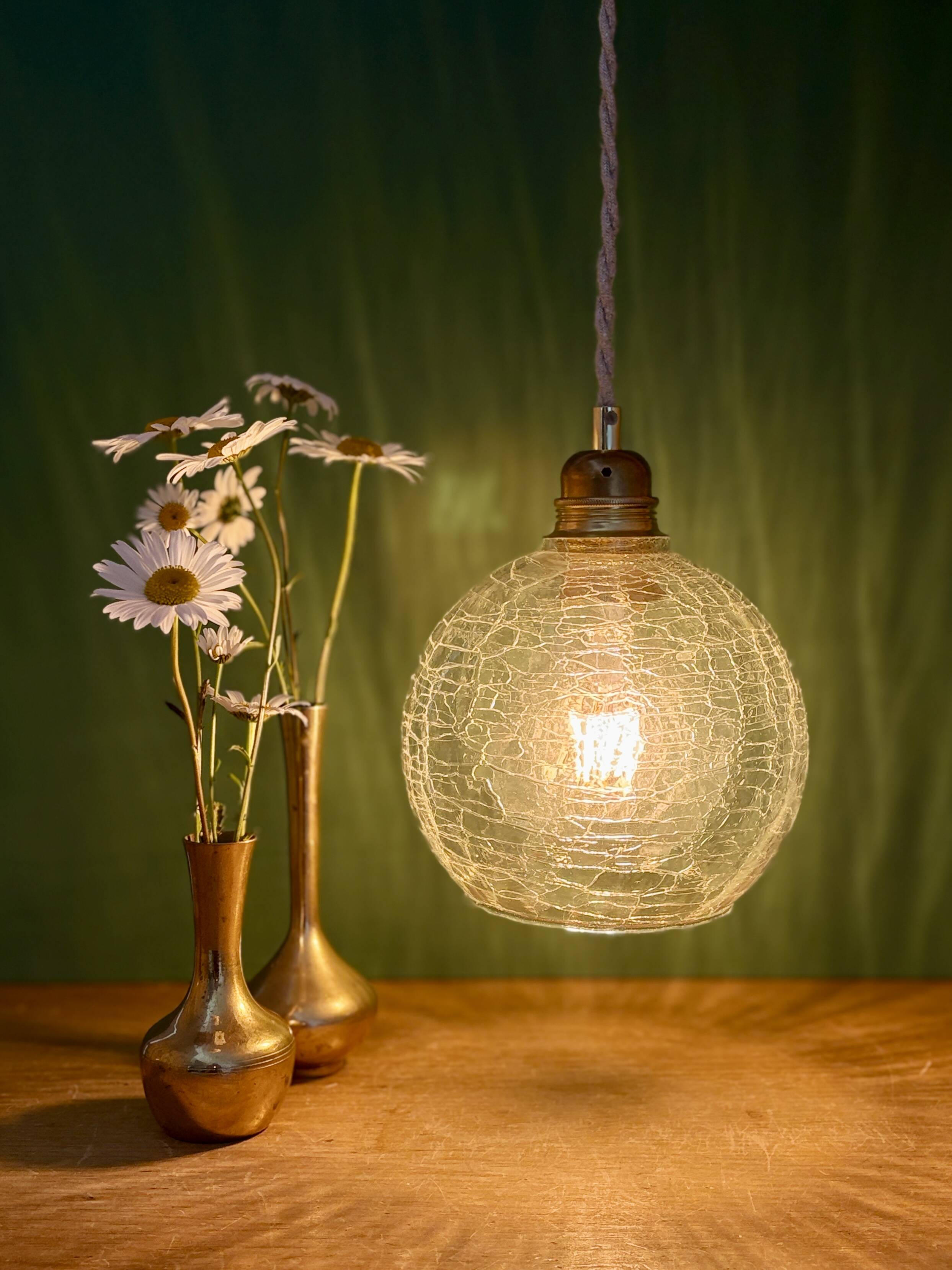 Vintage glass suspension globe