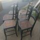 Set of 6 Napoleon III period chairs in blackened wood and caning
