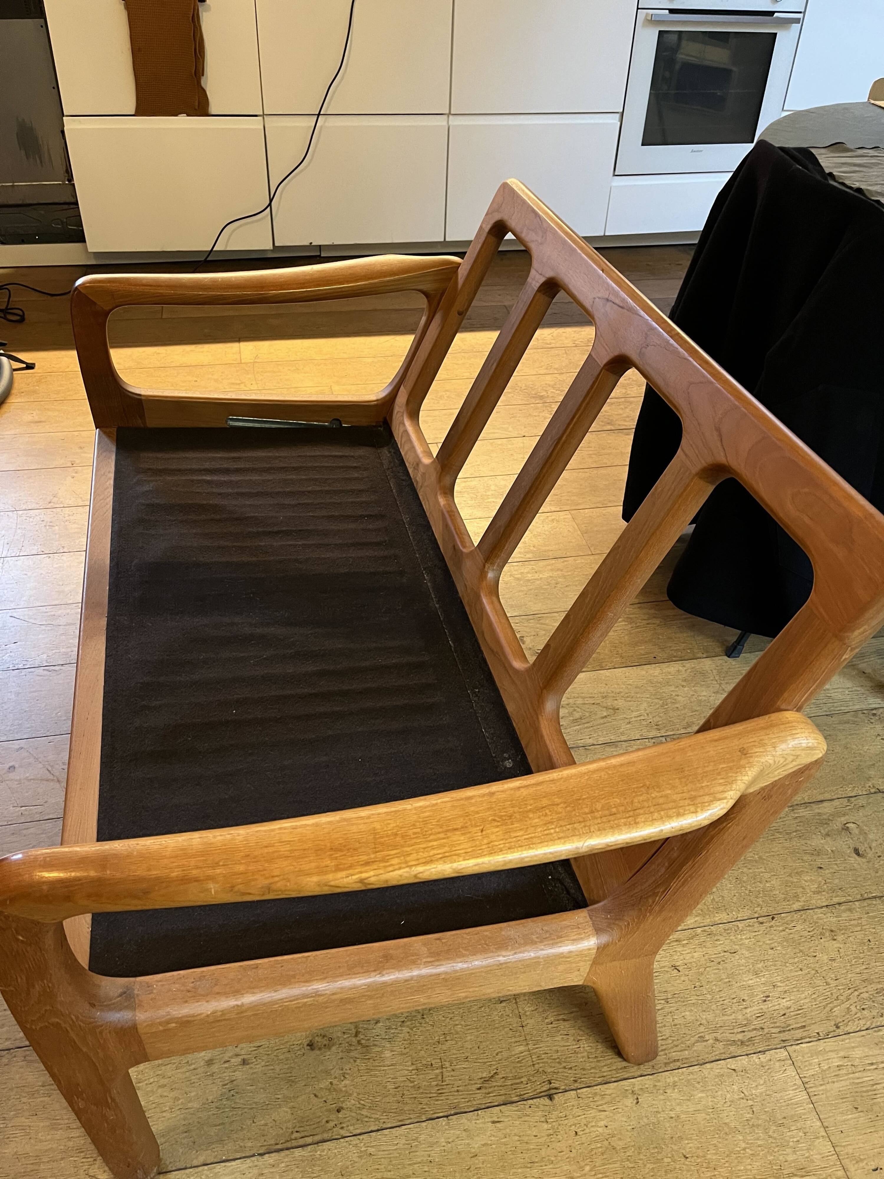 Teak sofa from the 1960s/1970s by J. Kristensen, Danish, Denmark
