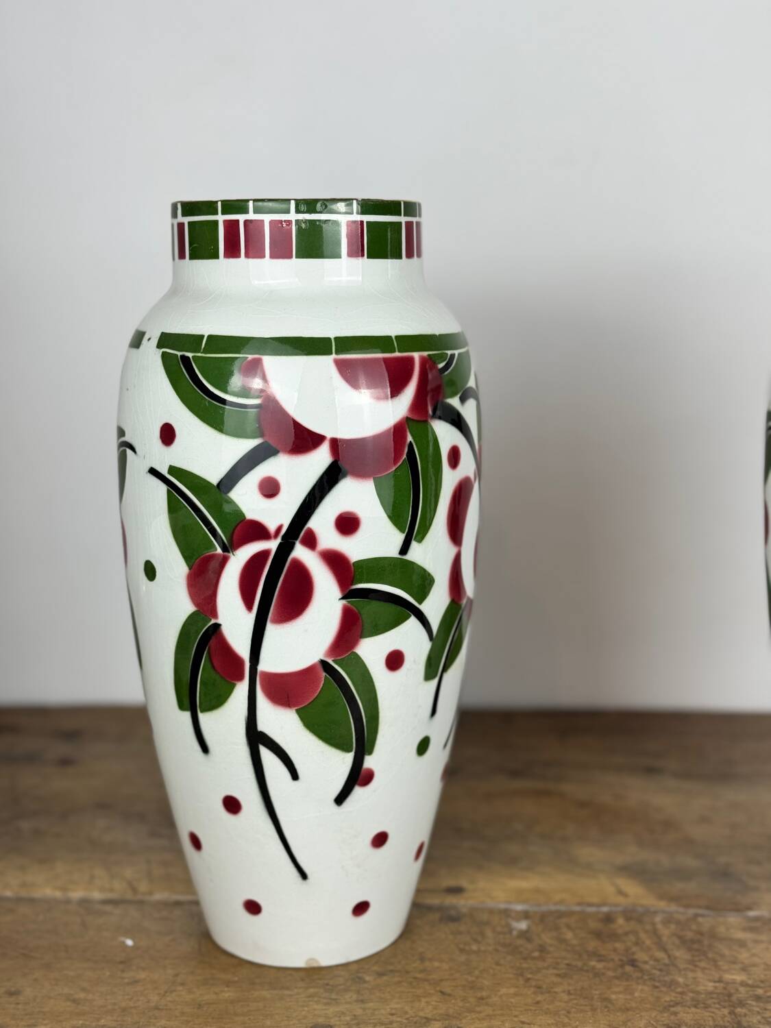 Art Deco - Lunéville mantelpiece set with vases and planter