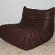 Togo armchair in brown madras leather model designed by Michel Ducaroy 1973