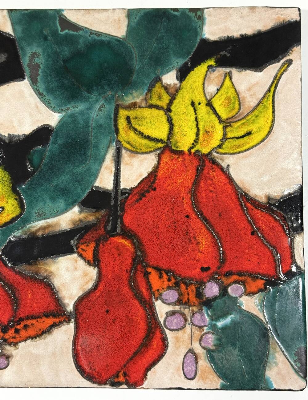 Ruscha ceramic wall decoration flowers Germany