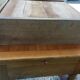 Old farmhouse table louis Philippe style in solid cherry with turned feet.