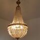Hot air balloon chandelier with stamps