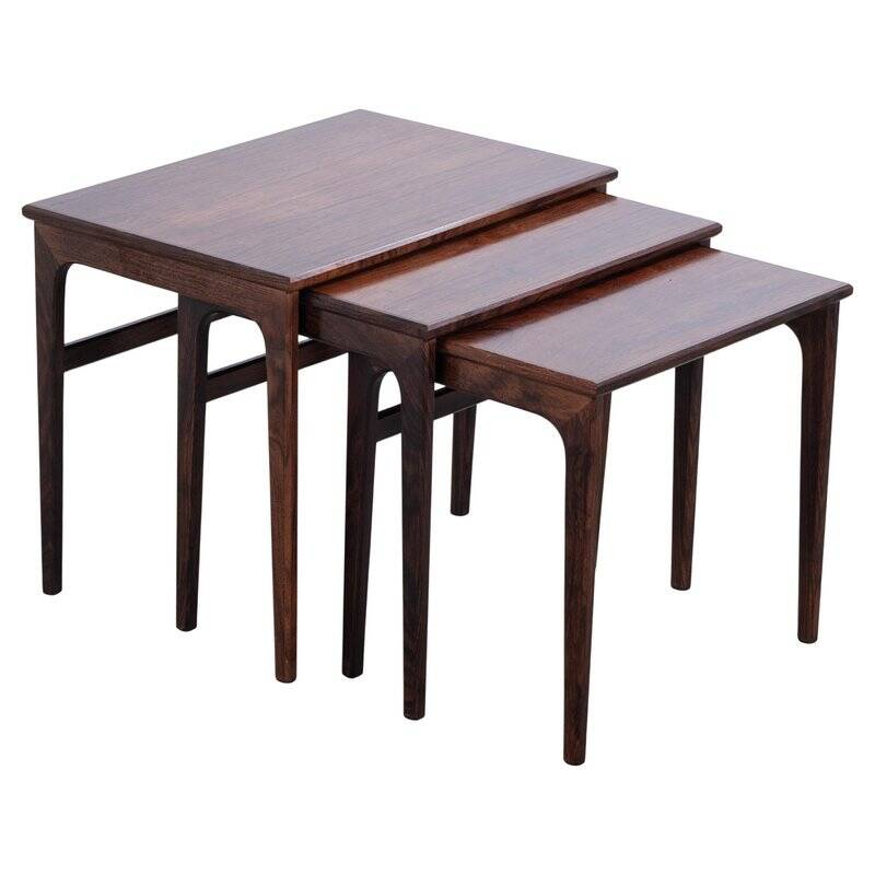 Mid-Century Danish Rosewood Nesting Tables from Brdr. Furbo, 1960s