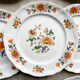 Table service in vintage earthenware Mills of Wolves "ORCHIES" 44 pieces
