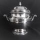 Tea and coffee set on tray, in silver metal Ercuis Goldsmith
