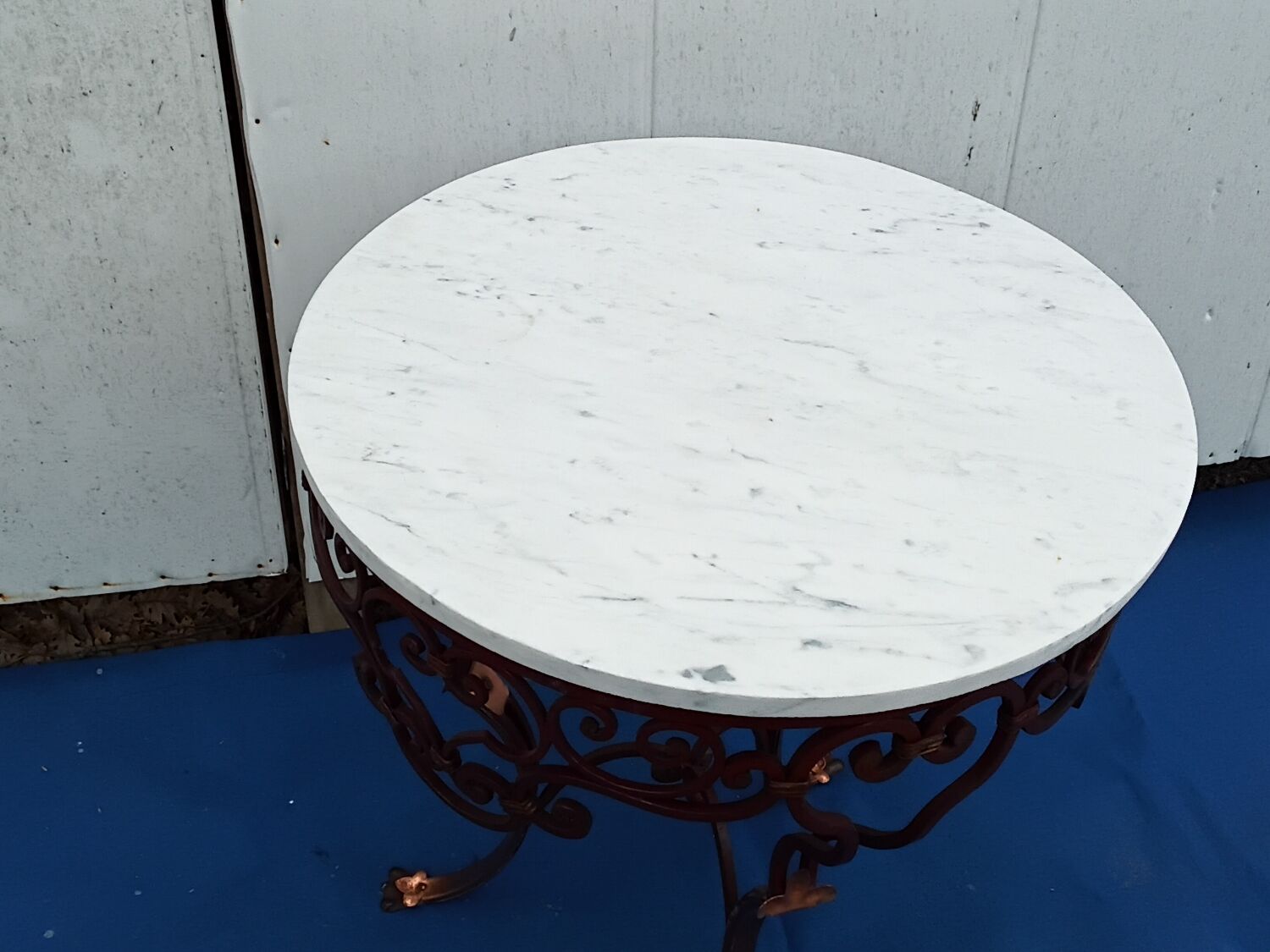 Vintage wrought iron pedestal table