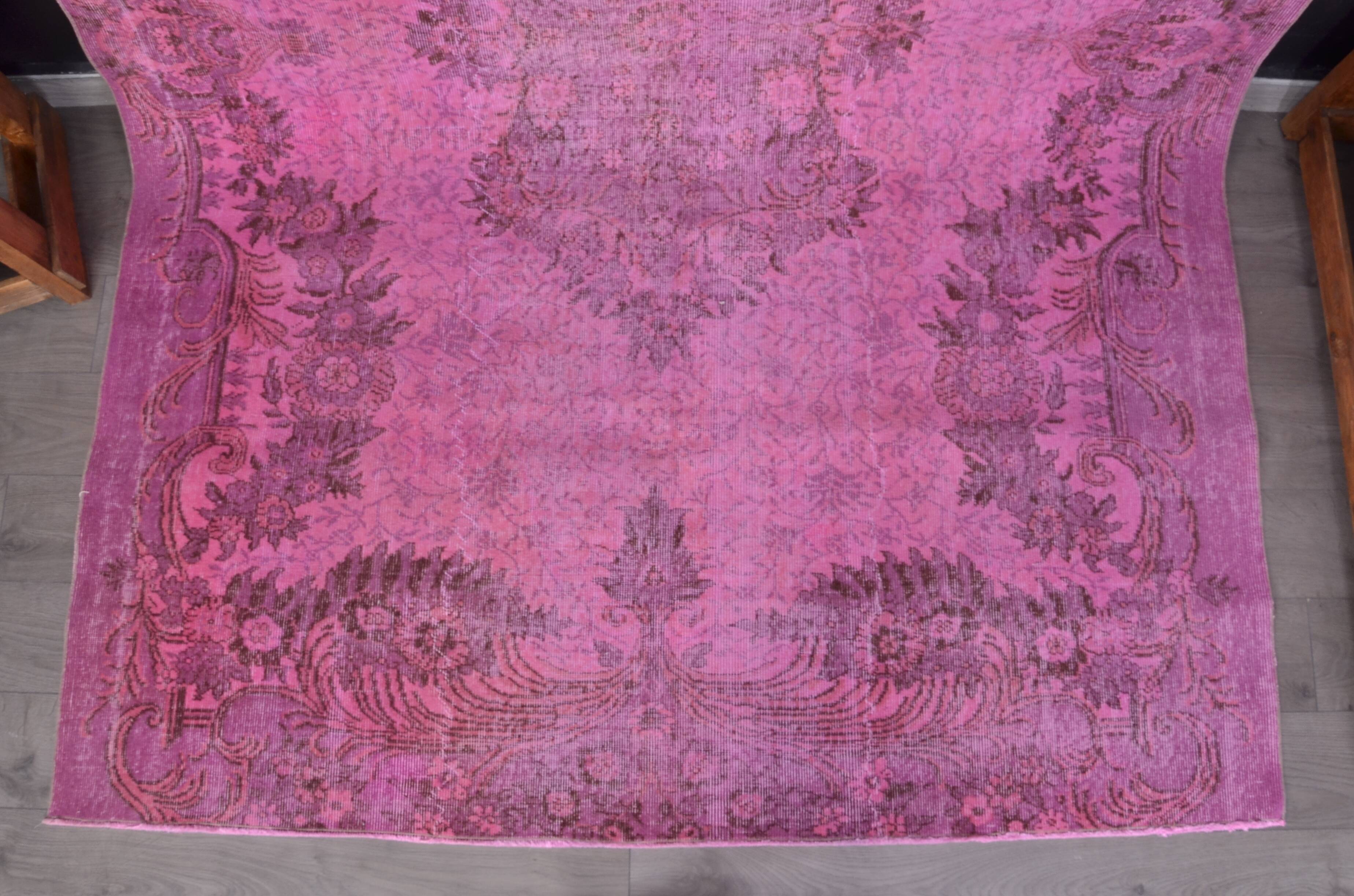 Pink Handknotted Floral Rug sku2356