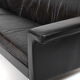 Danish leather sofa with chrome legs and teak ends