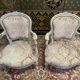 Pair of Louis XV style cabriolet armchairs in genoa velvet