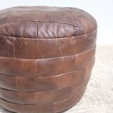 Pouf cuir en parchwork