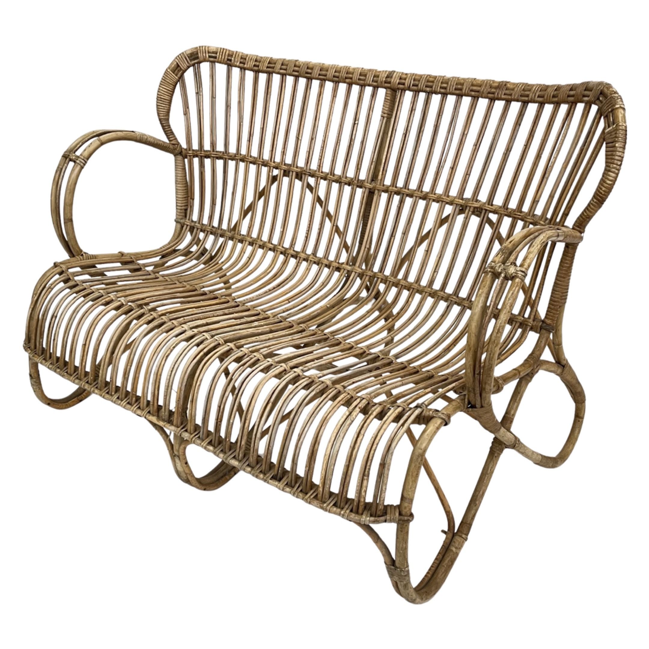 Vintage Rattan Sofa 1960s Belse 8 Design Rohe