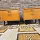 Pair of vintage 1970 blond wood bedside tables