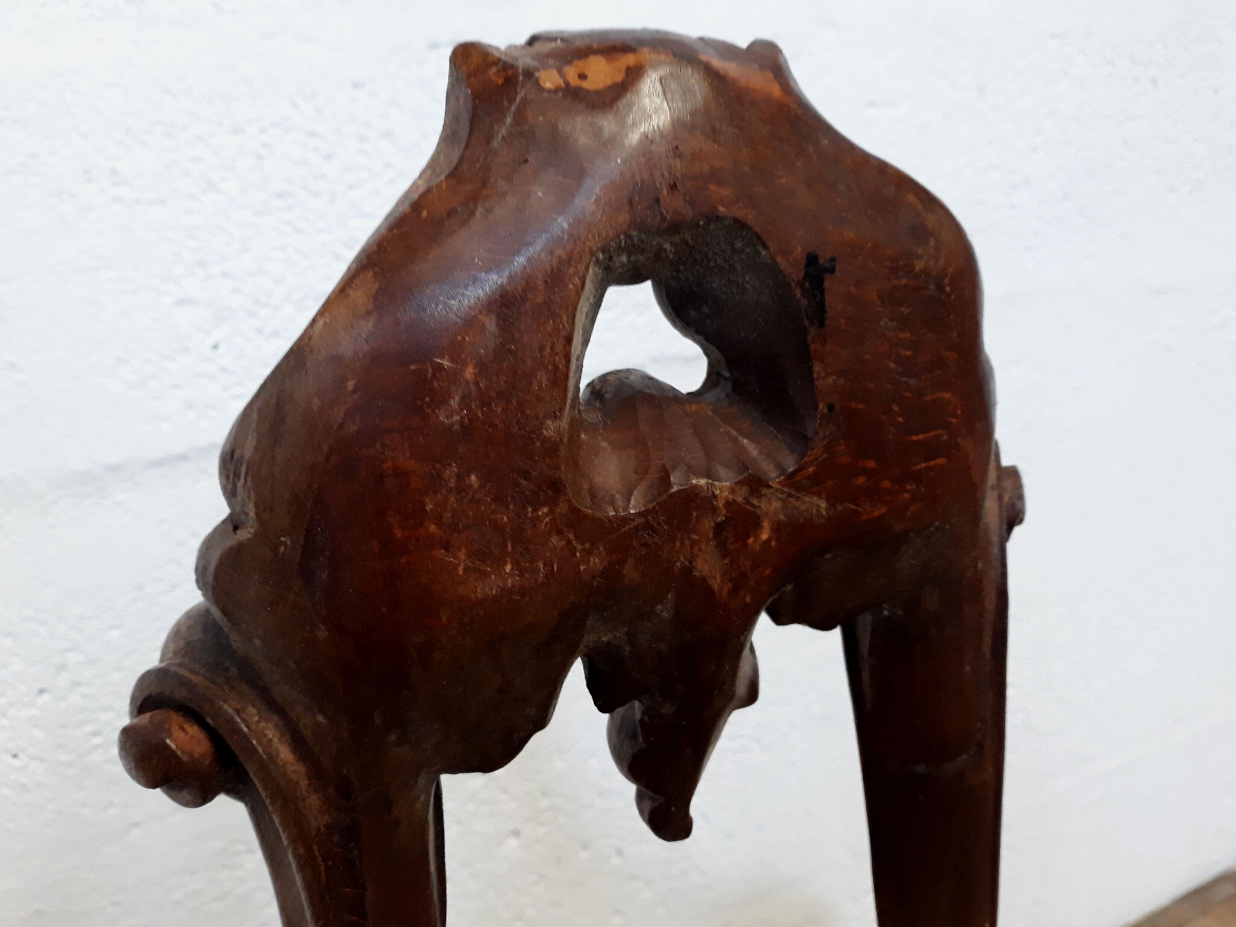 Console table wood and green marble from Aosta