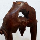 Console table wood and green marble from Aosta