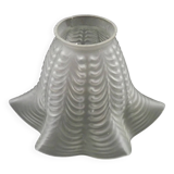 Replacement lampshade in vintage French opaque white glass with fluted edge 0183
