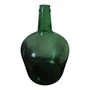 Dame jeanne Viresa Bonbonne en verre vert foncé