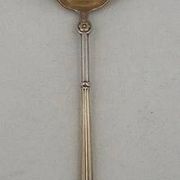 Puiforcat, sugar spoon, solid silver, Russian-style handle, vermeil.