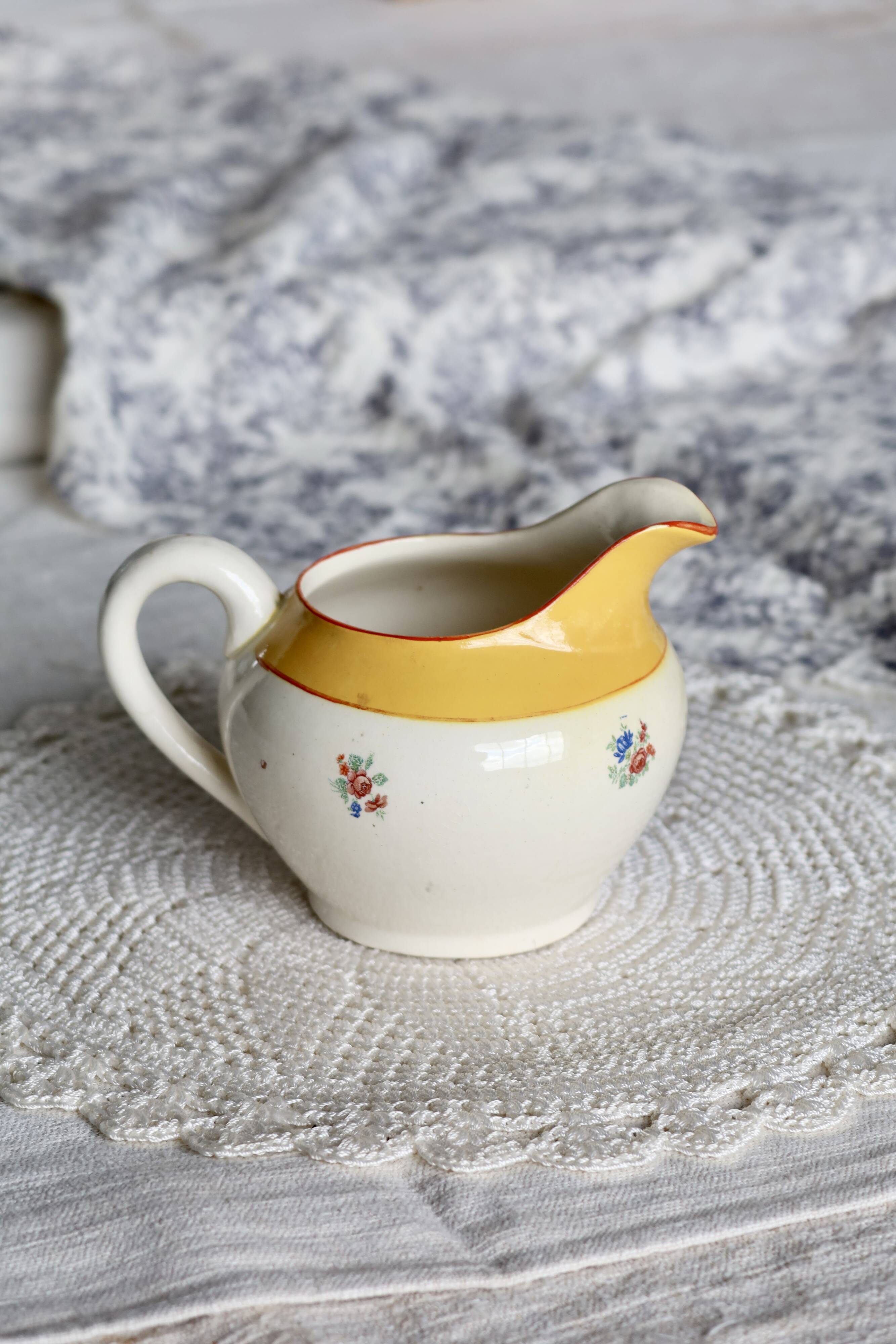 Vintage Sarreguemines porcelain milk jug – Floral motif