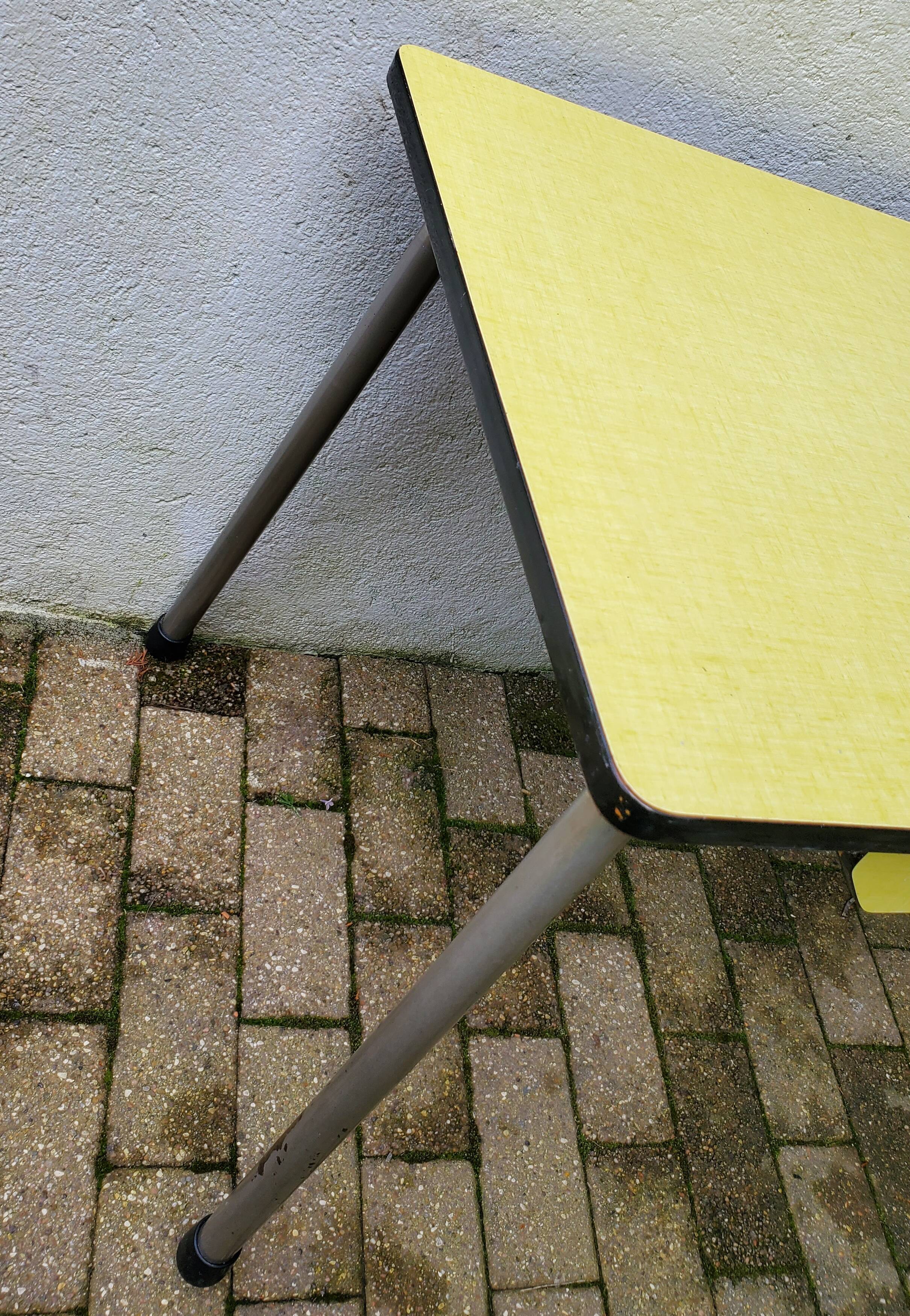 Yellow formica table 1960