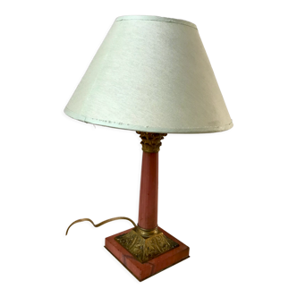 Pink lamp in marble and bronze years 30-40