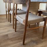 6 chaises de bistrot en teck et corde
