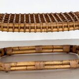 Italian Designer Stool in Bamboo Rattan, 1960s