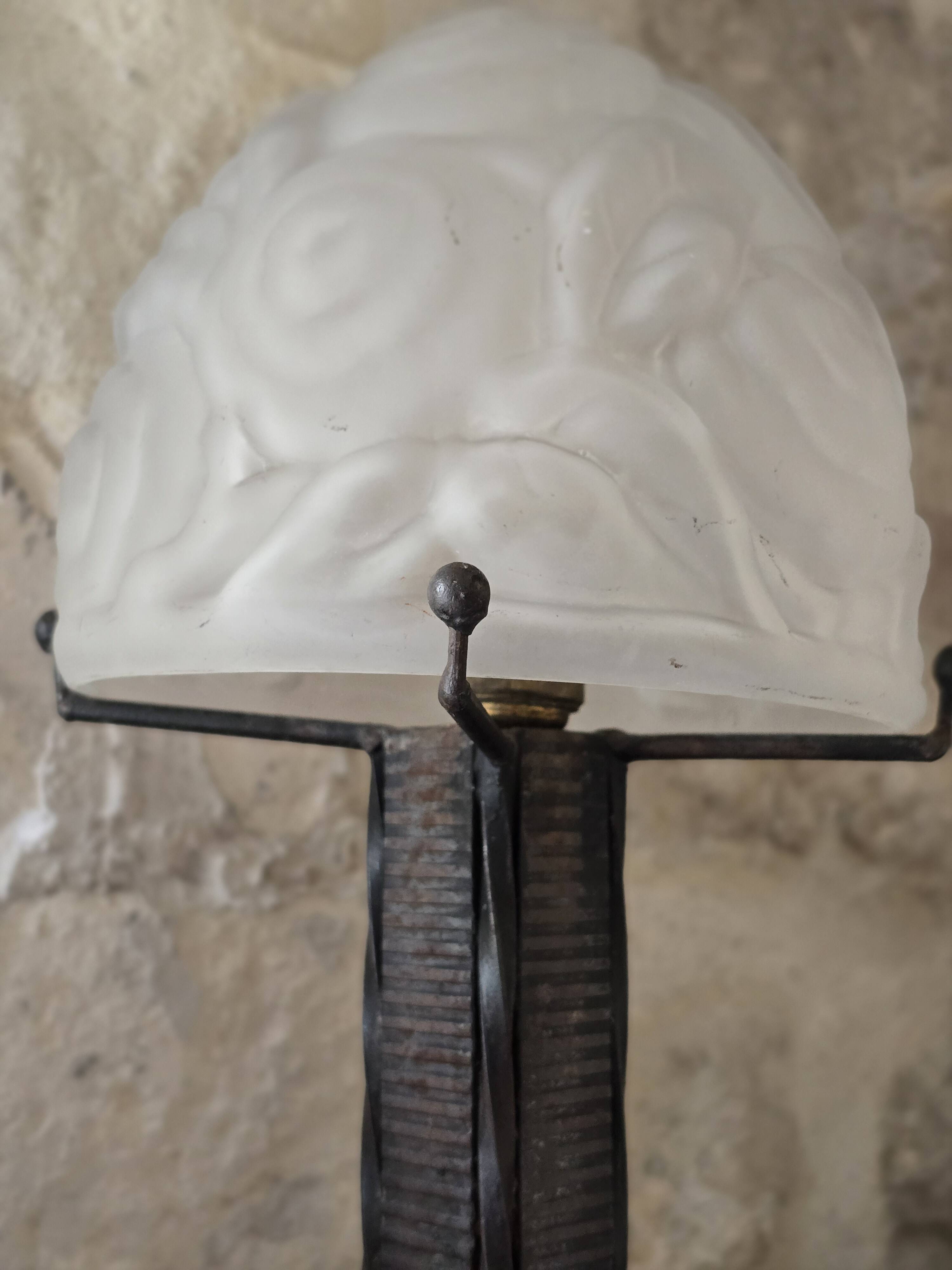 Lampe Art Déco fer forgé 1930