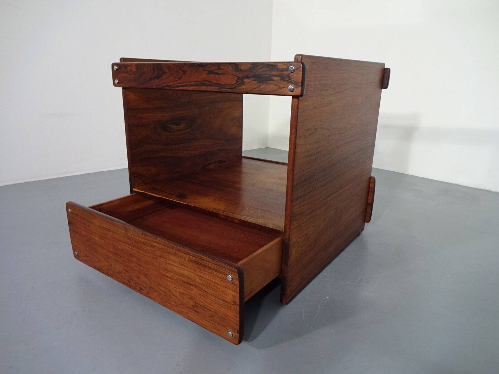Danish Rosewood & Glass Side Table, 1960s