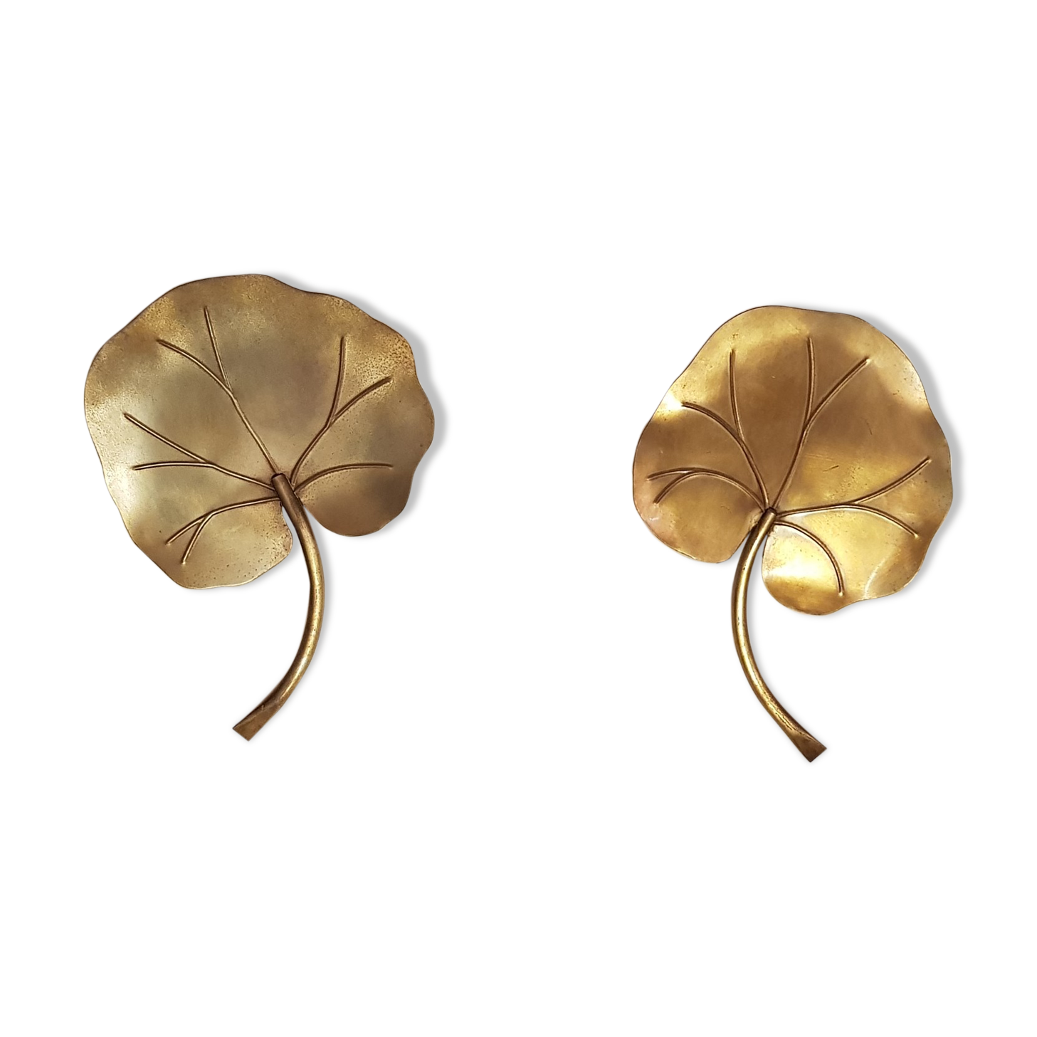 Pair of sconces in golden brass