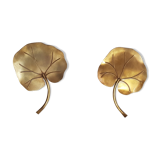 Pair of sconces in golden brass