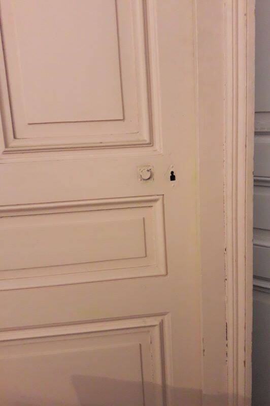 Haussmannian door 83x220 with old glazed transom frame 102x300 chassis