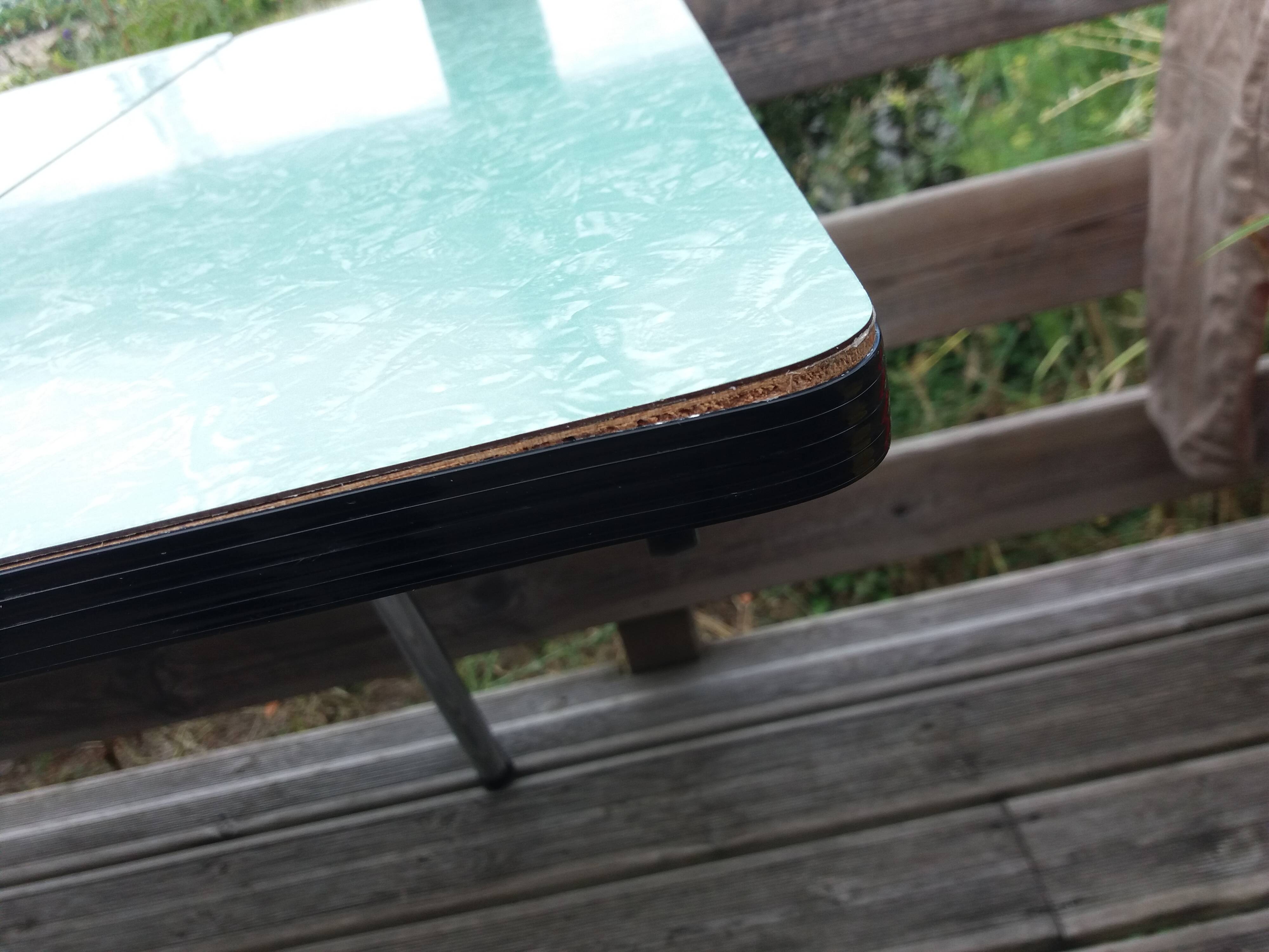 Formica and chrome-plated metal table