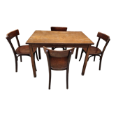 Set table and 4 chairs bistrot