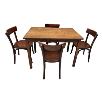 Ensemble table et 4 chaises bistrot