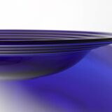 Glass Centerpiece Platter Forum Sapphire / Bormioli Rocco / Italy / 1980s