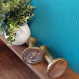 Louis XVI style brass candle holders